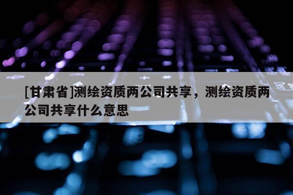 [甘肅省]測繪資質兩公司共享，測繪資質兩公司共享什么意思